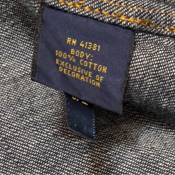 Polo Ralph Lauren Blue Denim Embroidered Logo Button Down Long Sleeve Shirt M - Picture 4 of 12